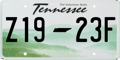 TN license plate Z1923F