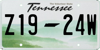TN license plate Z1924W