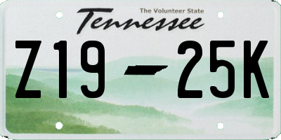 TN license plate Z1925K