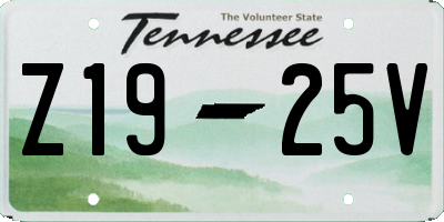 TN license plate Z1925V