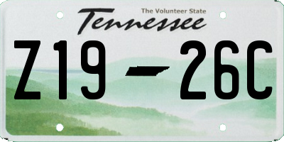 TN license plate Z1926C