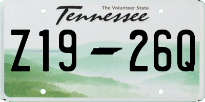 TN license plate Z1926Q