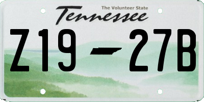 TN license plate Z1927B