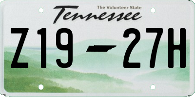 TN license plate Z1927H