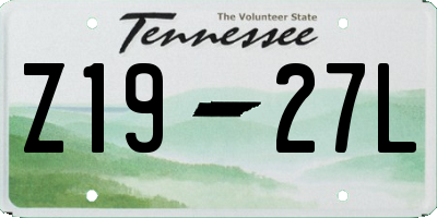TN license plate Z1927L