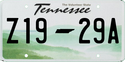 TN license plate Z1929A
