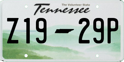 TN license plate Z1929P