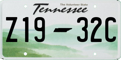 TN license plate Z1932C