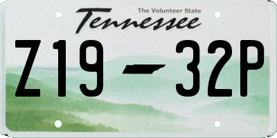 TN license plate Z1932P