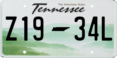 TN license plate Z1934L