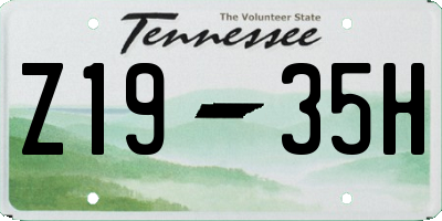 TN license plate Z1935H