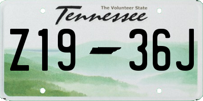 TN license plate Z1936J