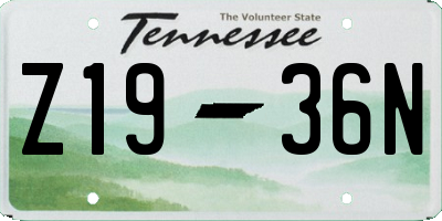 TN license plate Z1936N