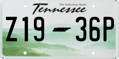 TN license plate Z1936P