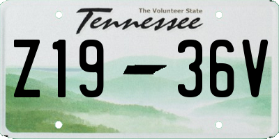 TN license plate Z1936V