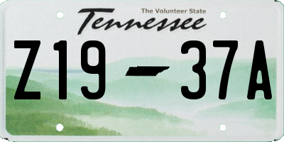 TN license plate Z1937A