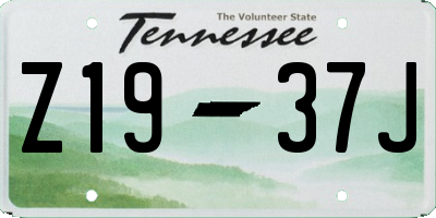 TN license plate Z1937J
