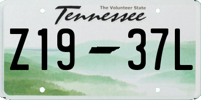 TN license plate Z1937L