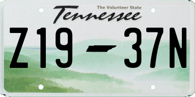 TN license plate Z1937N
