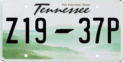 TN license plate Z1937P