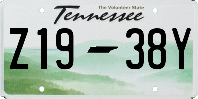 TN license plate Z1938Y