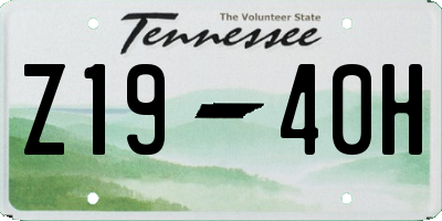 TN license plate Z1940H