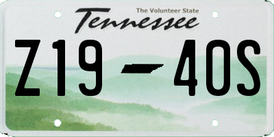 TN license plate Z1940S