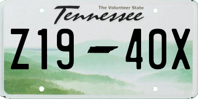 TN license plate Z1940X