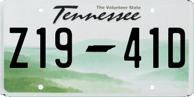 TN license plate Z1941D
