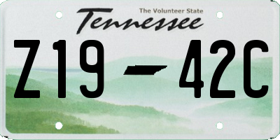 TN license plate Z1942C