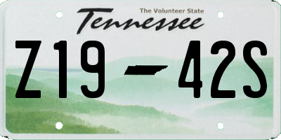 TN license plate Z1942S