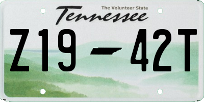 TN license plate Z1942T