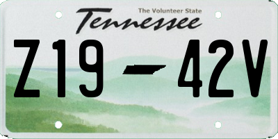TN license plate Z1942V