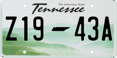 TN license plate Z1943A