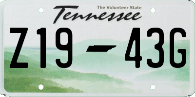 TN license plate Z1943G