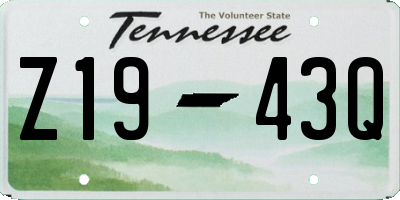 TN license plate Z1943Q