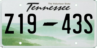TN license plate Z1943S