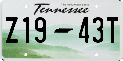 TN license plate Z1943T