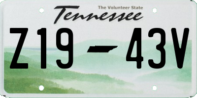 TN license plate Z1943V