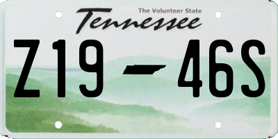 TN license plate Z1946S