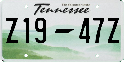 TN license plate Z1947Z