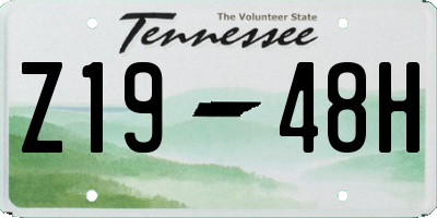 TN license plate Z1948H