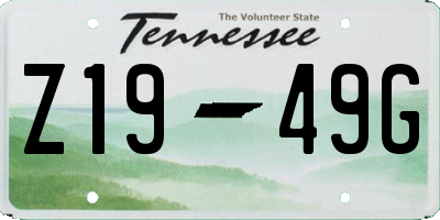 TN license plate Z1949G