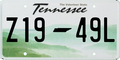 TN license plate Z1949L