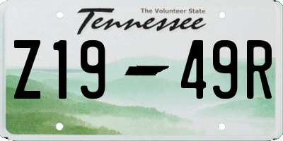 TN license plate Z1949R