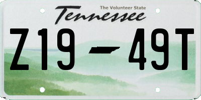 TN license plate Z1949T