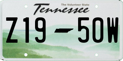 TN license plate Z1950W
