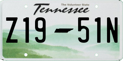 TN license plate Z1951N