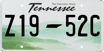 TN license plate Z1952C