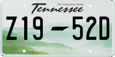 TN license plate Z1952D